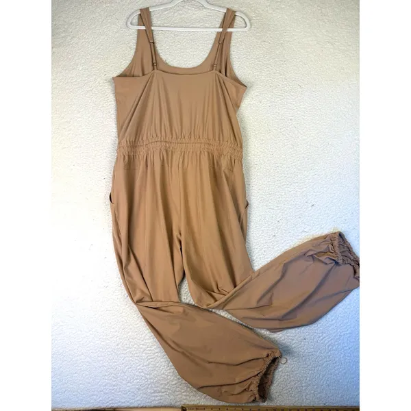 Abercrombie & Fitch Travel Jumpsuit Womens XLT Beige Utility Gorpcore Casual - Image 2