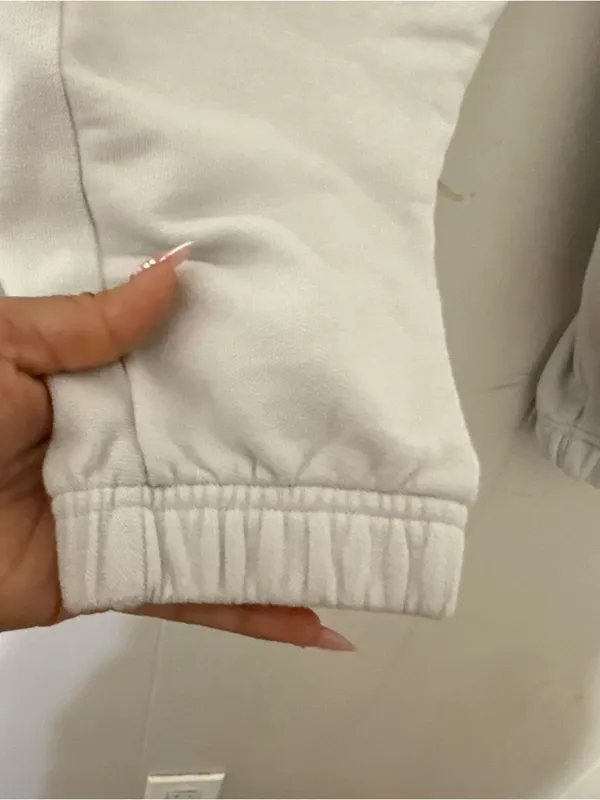 TNA Aritzia Cozy Fleece Jogger Sweatpants Womens XXS Ivory Cream High Rise - Image 10