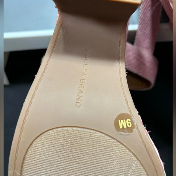 Lucky‎ Brand Yidris Platform Espadrille Heels Sandals Pink Size 9M Straw Buckle - Image 9