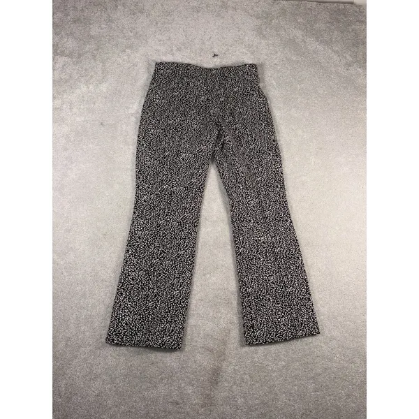 Anthropologie By The Essential Crop Flare Pants Womens Xs Black Animal Print - Image 7