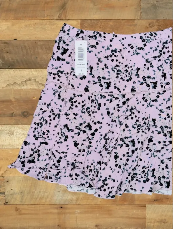Aritzia Sunday Best Women’s Size 6 Clover Purple Zelda Mini Skirt • Floral Lined - Image 2