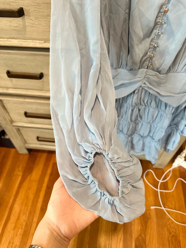 Light Blue Button Down Dress - Image 7