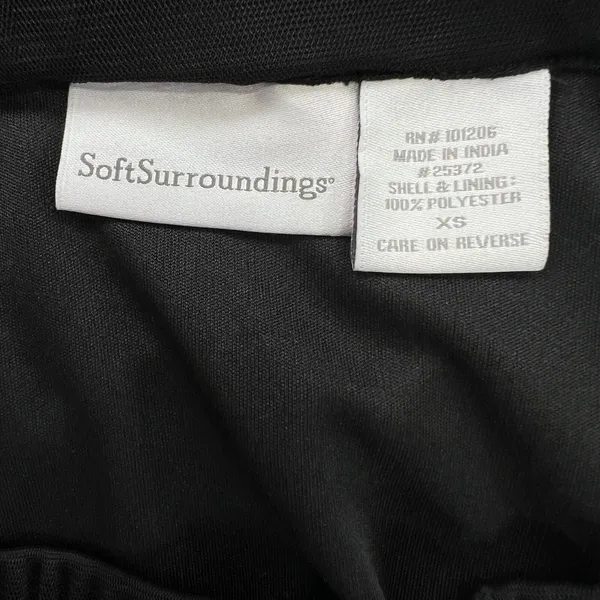 Soft Surroundings Tiered Mesh Midi Skirt Size‎ XS Black Ruffle Lined Flowy Goth - Image 5