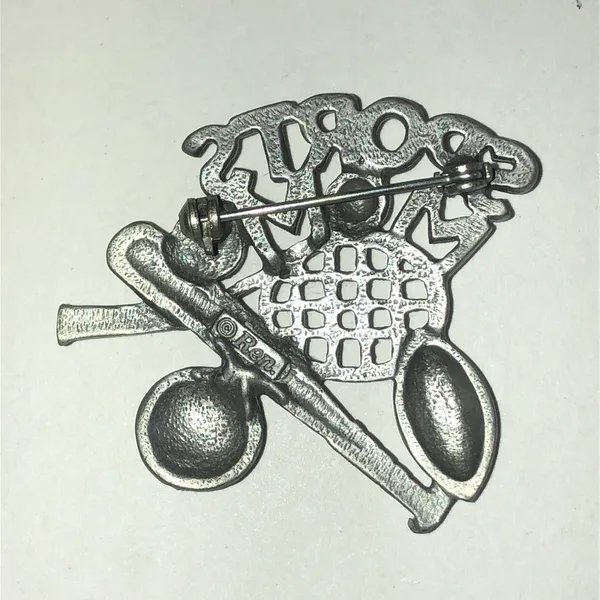 REM Silver Tone Multi-Sport Pin Brooch - Tennis, Baseball, Football, Soccer - Image 4