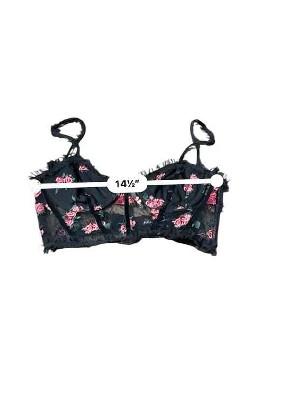 For Love And Lemons Black Floral Embroidered Lace Bustier - Image 12
