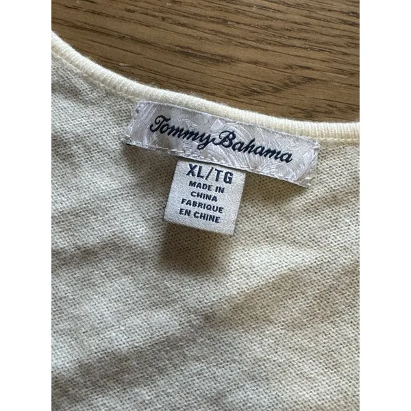 Tommy Bahama Women Size XL Sweater Gold Sparkle Cashmere/Wool Blend‎ Designer - Image 3