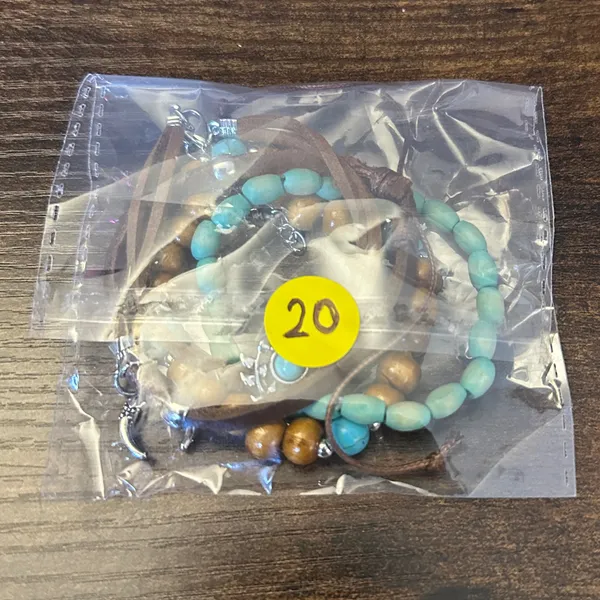 Bohemian Turquoise Beaded & Leather Bracelet Set - Image 3