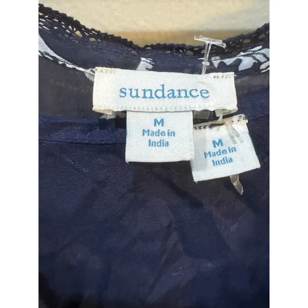 Sundance Brieia Bandana Print Sheer Button Front Dress Size Medium Paisley - Image 4