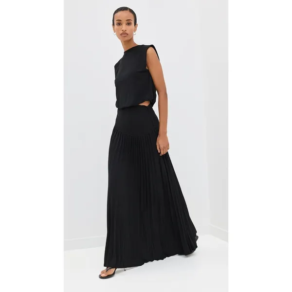 Lioness Field of Dreams Black 2 Piece Muscle Top Foldover Maxi Skirt Set Small - Image 2