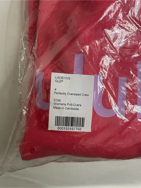 Lululemon Perfectly Oversized Crew Glazed Pink Sweatshirt Wordmark Size 4 - Image 9