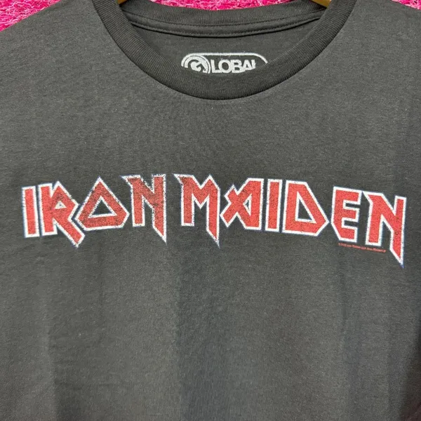 Iron Maiden Spell-Out Logo Heavy Metal Rock Band Tee XL - Image 2