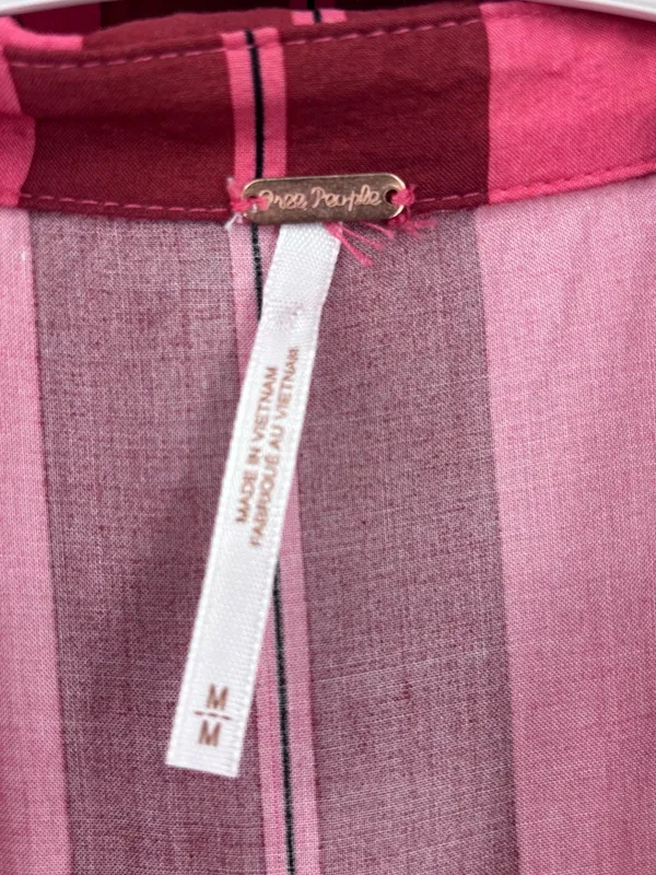 Free People Sleeveless Striped Button-Front Tie-Hem Top in Pink & Purple - Image 2