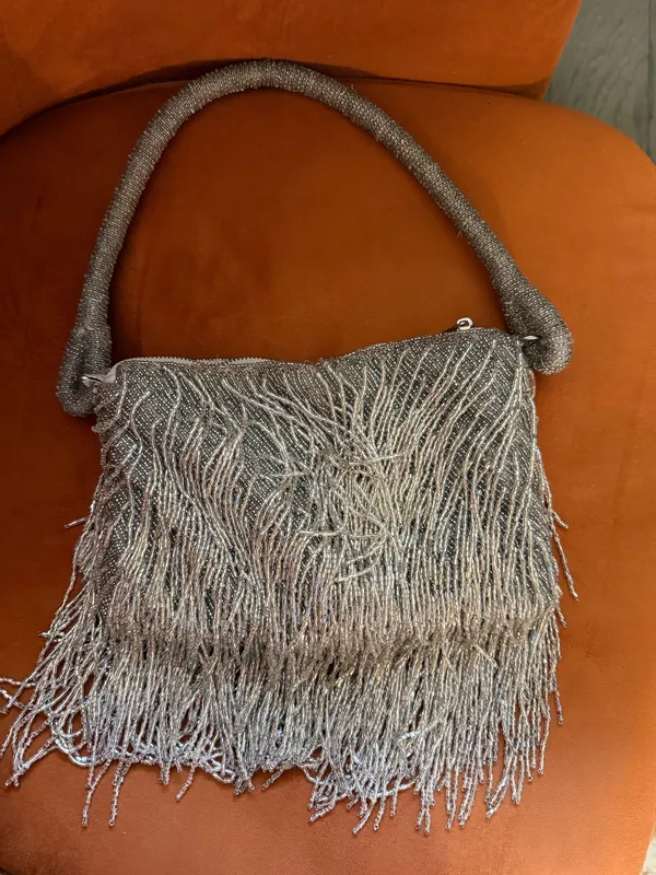 Beaded bag Silver - Image 6