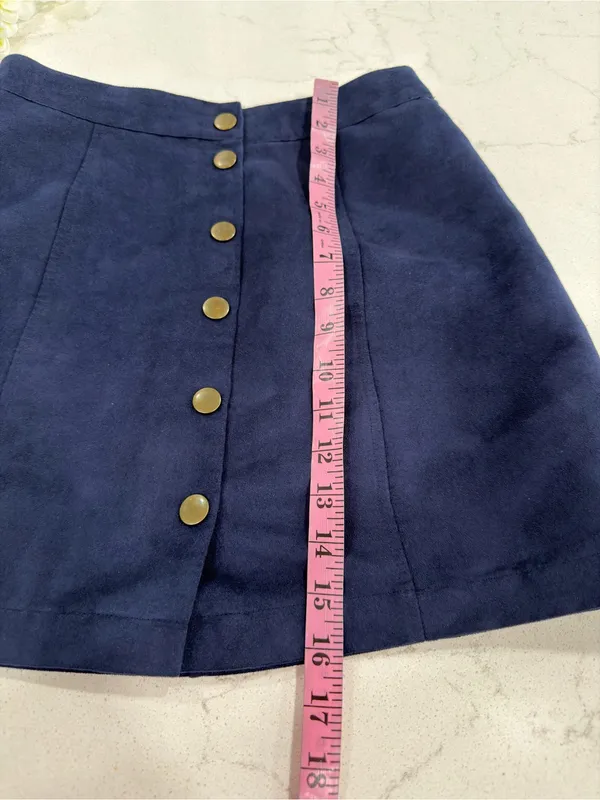 Old Navy Navy Button-Front Mini Skirt with Gold Buttons - Image 7