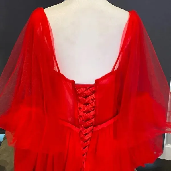 Women’s Red Prom Party Formal Dress With Corset Back and Leg Slit Size 10 NWOT - Image 7