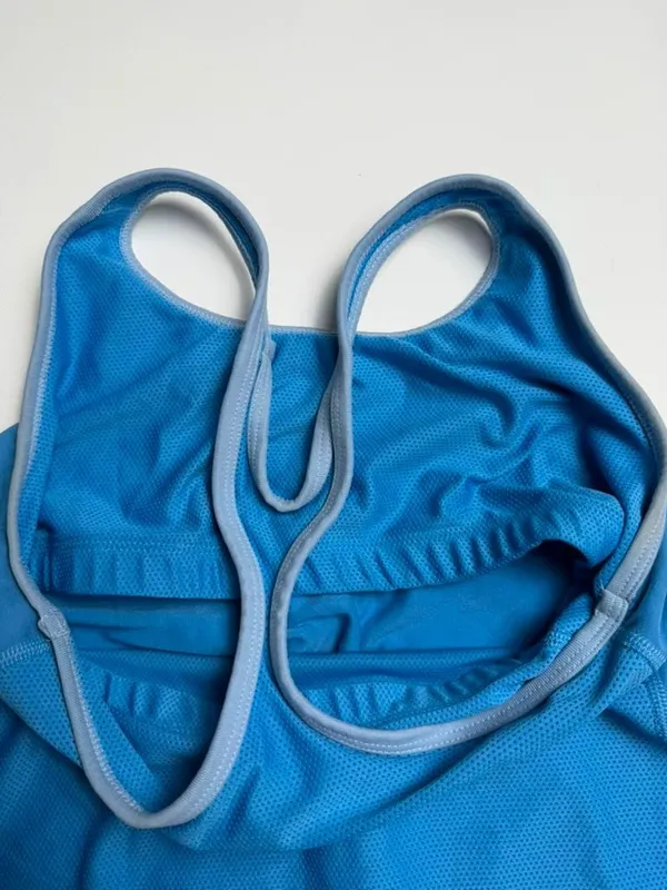 Nike Dri-Fit Women's Blue Built-In Sports Bra Athletic Tank Top - Image 5