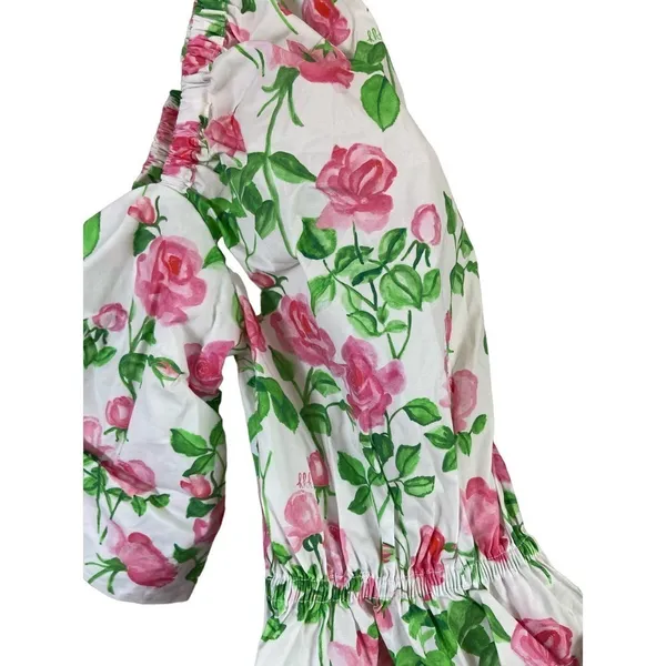 Hill House the Isabella Top pink roses Size M NWT - Image 5