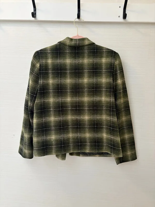 Cropped Blazer Sag Harbor Vintage Plaid - Image 2