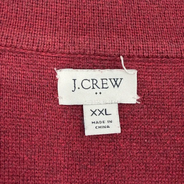 J.Crew Factory Sweater Blazer Women's XXL Burgundy Cotton Knit Fall - Image 3