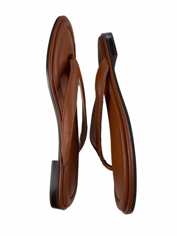 J. CREW Menorca Padded Leather Thong Sandals Brown Size 9 - Image 6