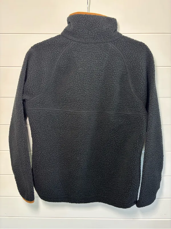 Carhartt Quarter Snap Fleece Pullover Black Tan Relaxed Fit Teddy Jacket size XS - Image 4