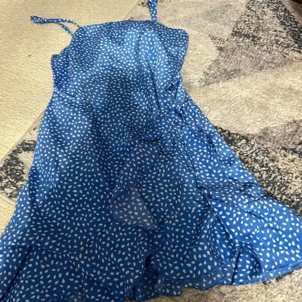 💙🤍 Hello Molly Down To Georgia Dress Blue Polka‎ Dot Print Size S - Image 9