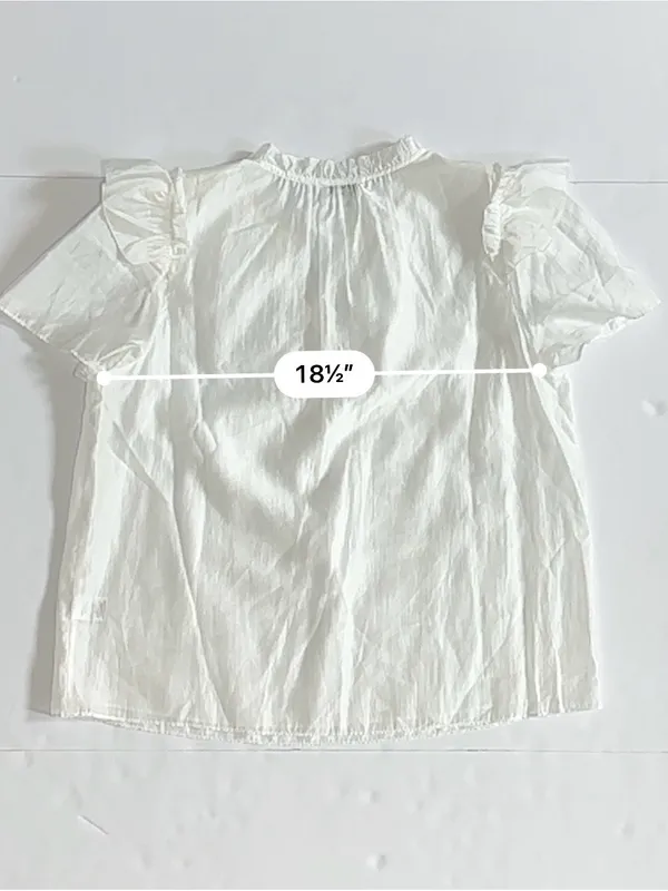 Current Air White Ruffle Flutter Sleeve Blouse Size M - Image 6