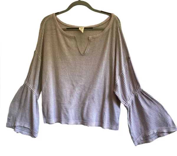 We The Free by Free People Light Purple Dahlia Bell Sleeve Top - Image 2