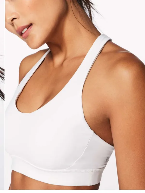 Lululemon White Break Free Activewear Sports Bra Nulux Size 12 Athleisure - Image 4