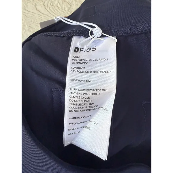 FIGS High Waisted Yola Scrub Pants Navy Blue Technical Collection Size XS - Image 5