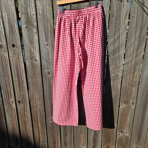 Lomon Red and White Gingham pajama Pants M - Image 7