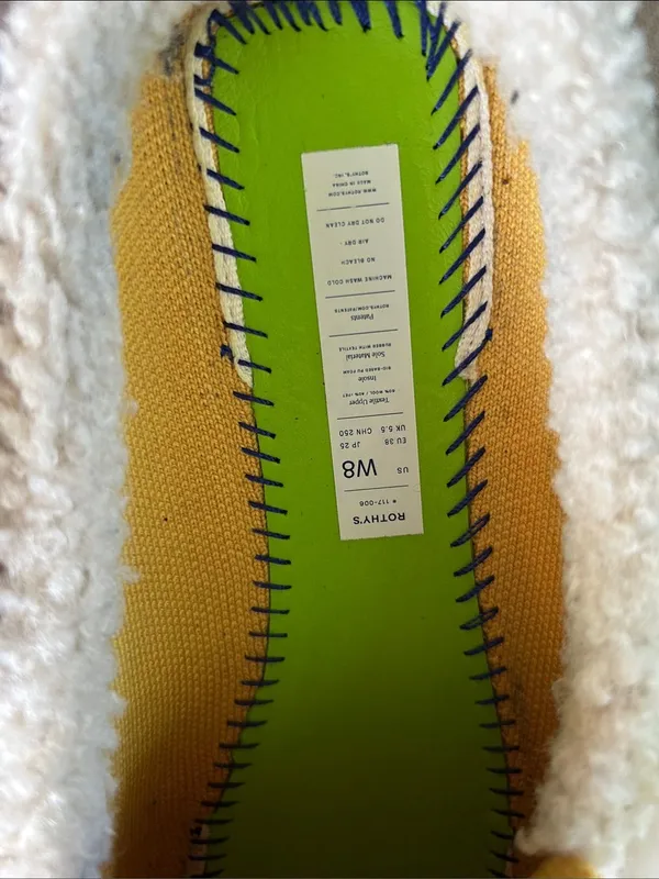Rothy’s Scuff Sherpa lined wool mule Slippers in Popcorn yellow 8 washable - Image 13