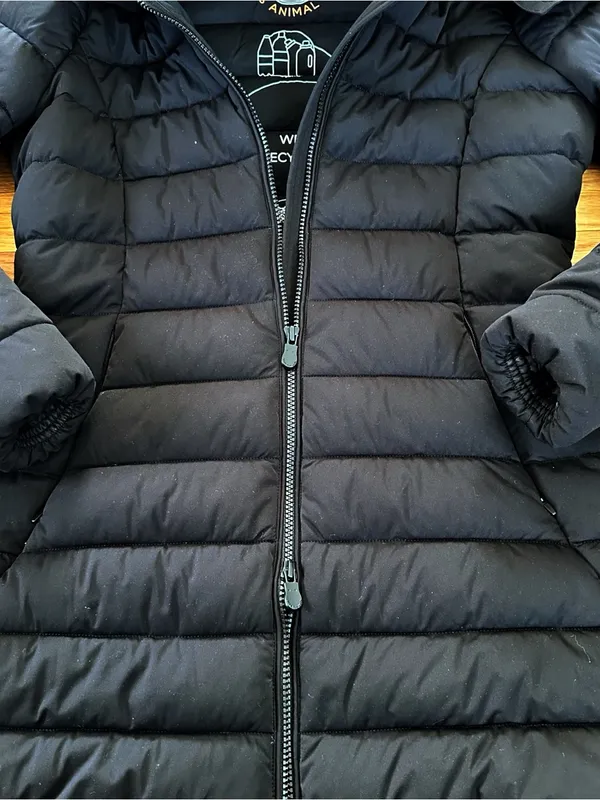 Save The Duck Women’s Long Puffer Coat Black S Plumtech - Image 6