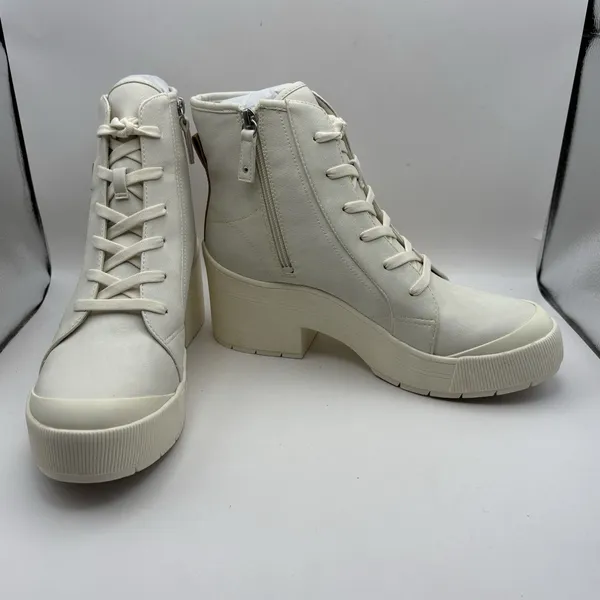 Dr Scholls‎ Time Off Up White Lace Up High Top Platform Boots Womens 10M - Image 5