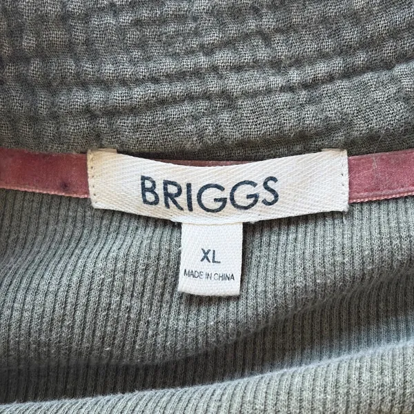 Briggs Womens XL Sage Green Waffle Knit Shacket Mixed Media Button Down Shirt - Image 5