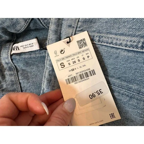 Zara Denim Strapless Corset Top Size Small NWT! - Image 3