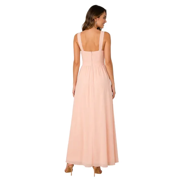 Lulus Peach Pink Halter Maxi Dress Women’s Size Large Chiffon Bridesmaid Formal - Image 2