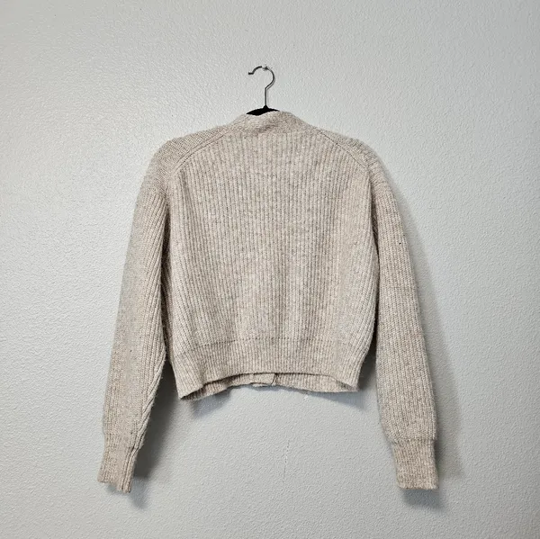 Cozy Thick Cream Ribbed Button - Image 3