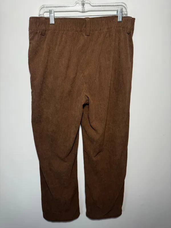 Halara High Waisted Corduroy Casual Pants Brown Wide Leg Pocket Trousers Size L - Image 2