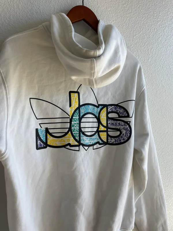 Adidas White Vintage  Hoodie - Image 5