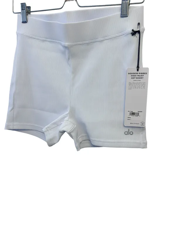 Alo GODDESS RIBBED HIGH-WAIST HOT SHORT WHITE Large NWT ( sold out) - Image 6