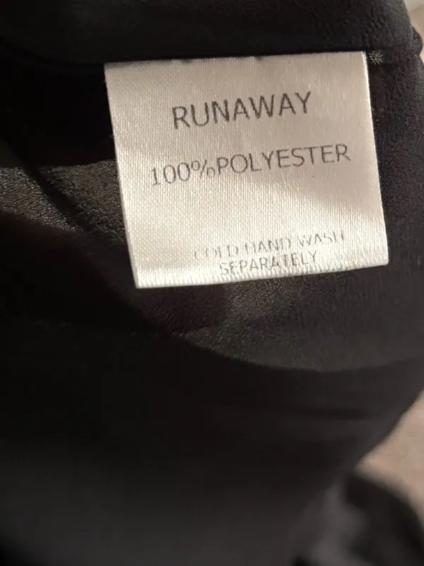 Runaway The Label Black Halter Mesh Sleeve Maxi Dress US Size 10 Gothic Formal - Image 7