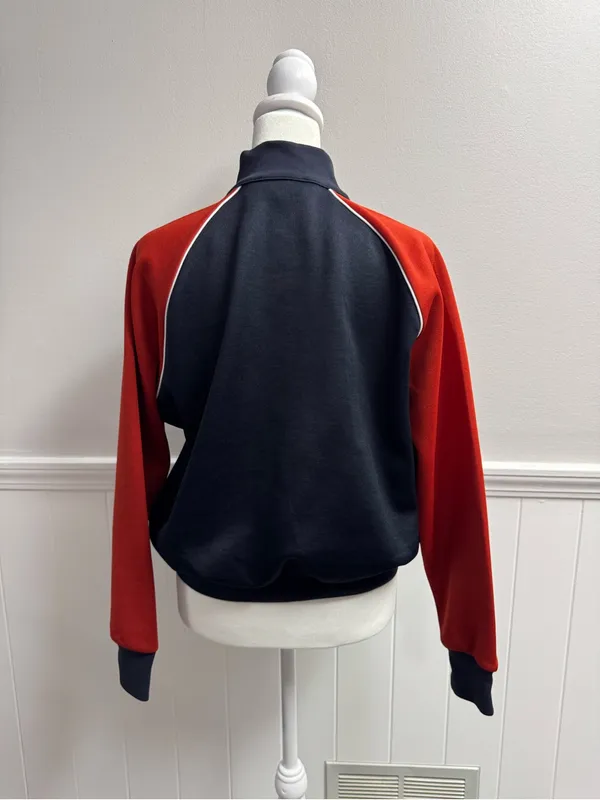 Frame Colorblock Mock Neck 1/4 Zip Pullover Sweatshirt Blue Red Small Retro 90s - Image 12