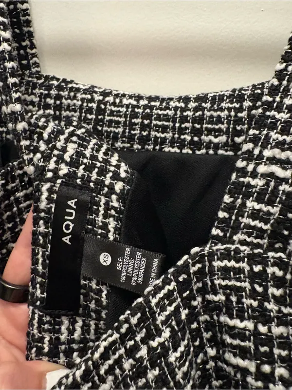 Bloomingdales Aqua Black & White Mini Dress - Image 3