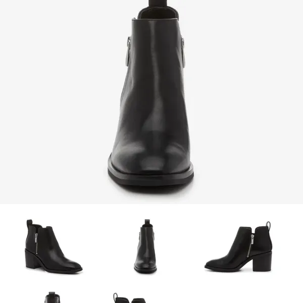 Steve Madden Black Leather Side-Zip Block Heel Ankle Boots - Image 2