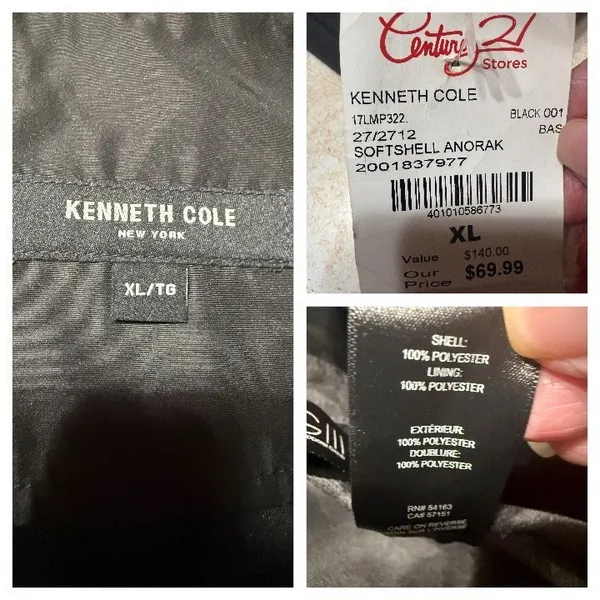 Kenneth Cole New York Women's Black Hooded Utility Parka Jacket - Size XL - Image 3