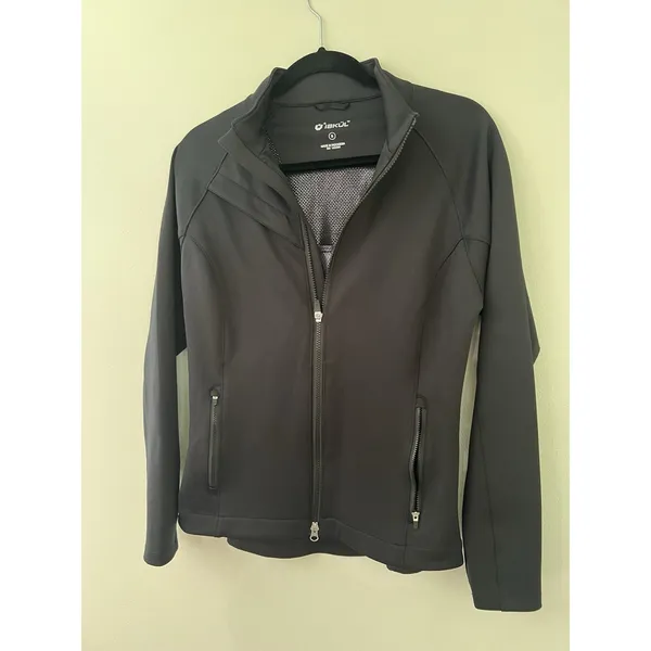 IBKUL womens longsleeve performance active running jacket fitted Megaheat Small Black - Image 3