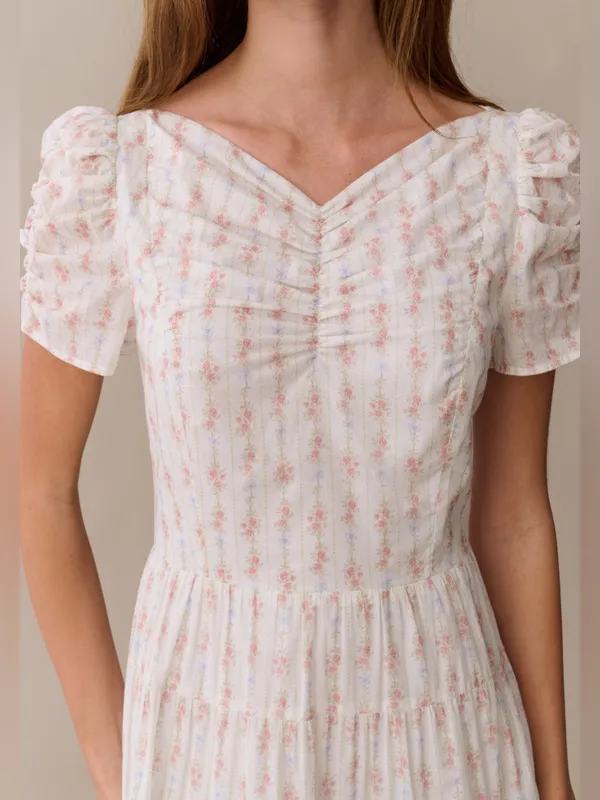 NWT Few Moda Nievia Dress size Large L Cotton Rosy Ribbon Floral Sorella midi - Image 6