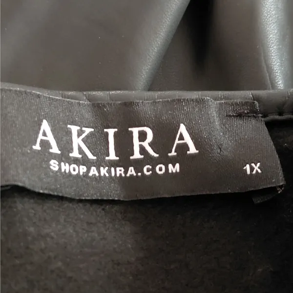 AKIRA Womens Mini Dress Size 1X Denim Faux Leather Party Going Out Y2K Revival - Image 6