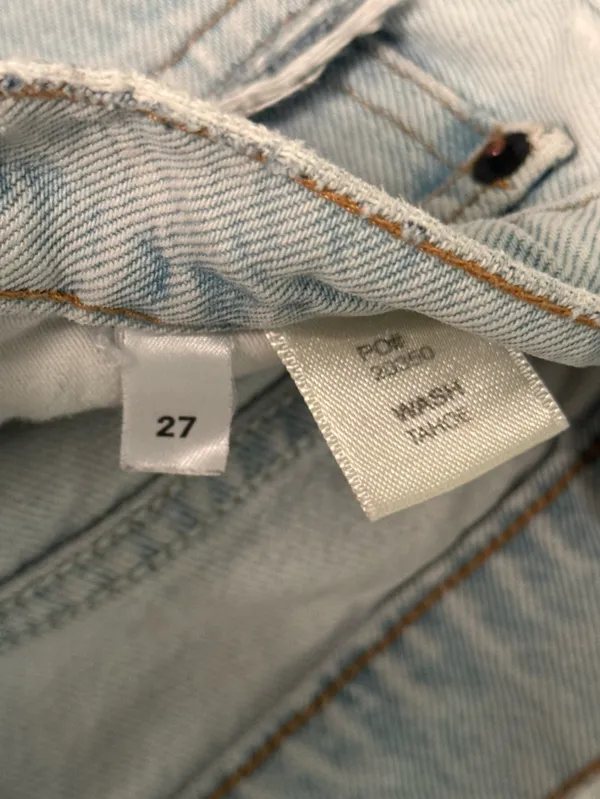 Reformation Jeans Cynthia High Rise Straight Leg Patch Jeans in Tahoe Wash - Image 6